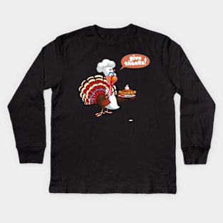 Give Thanks - Gobble Gobble Kids Long Sleeve T-Shirt